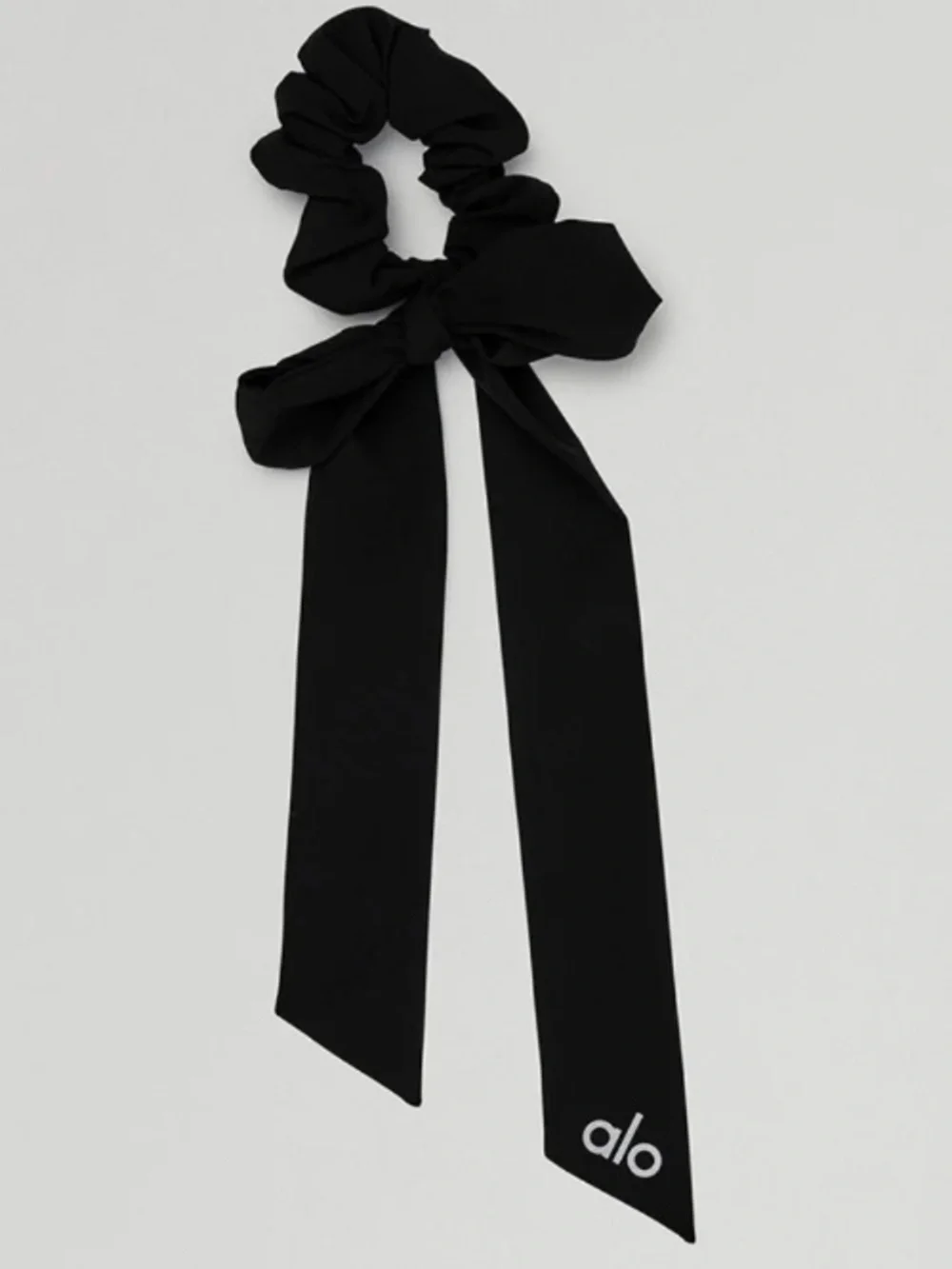 ALO Yoga Black Bow-Tail Hair Scrunchie